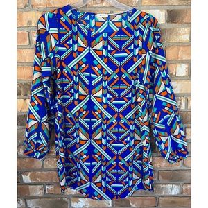 Everly Women’s Blue Aztec Shift Dress Size Medium